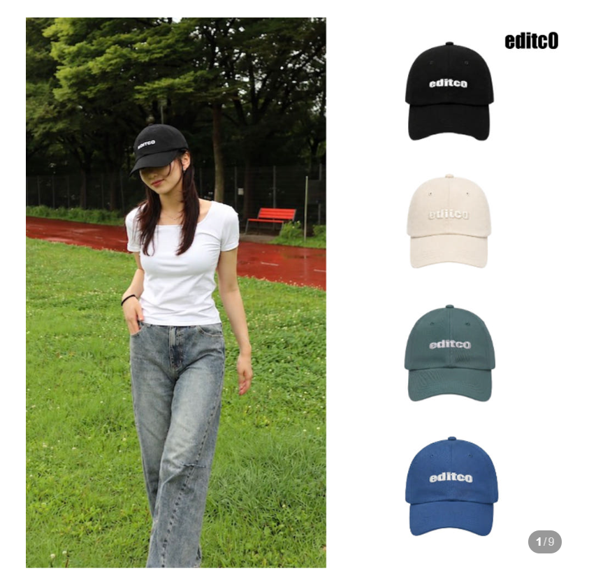 EDITC0 깊은 볼캡 대두 남녀공용 코튼 야구모자