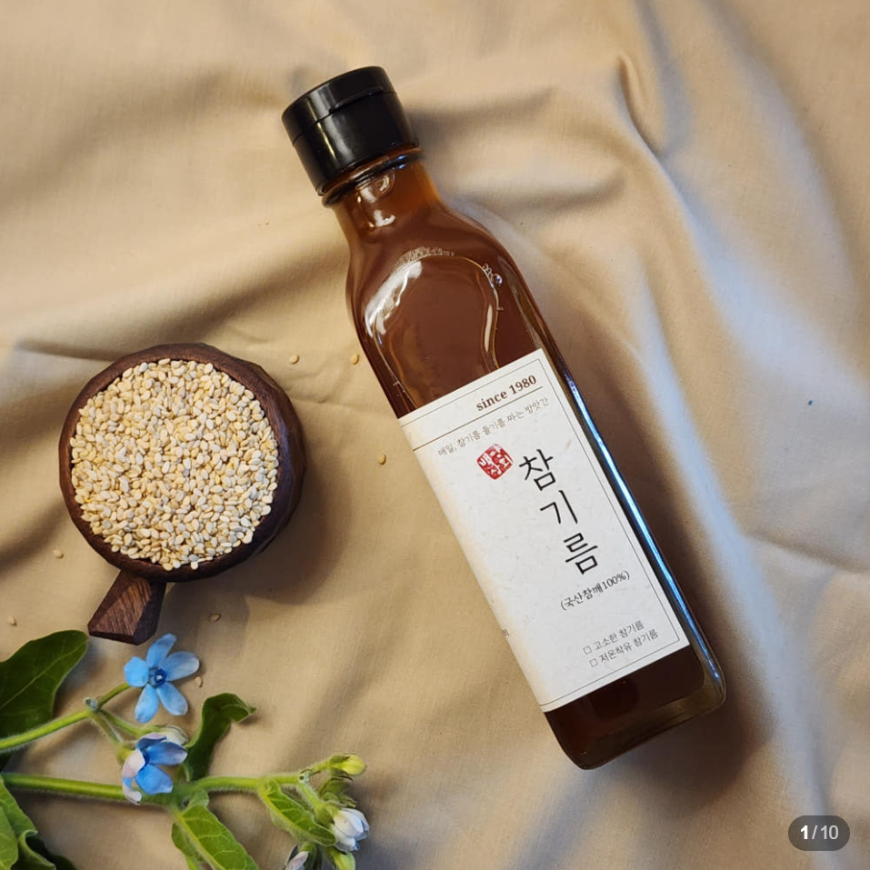 명품 국산 참기름 180ml