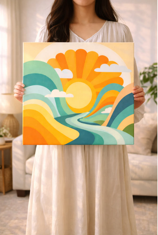 50x50 해바라기 돈들어오는 그림 액자 풍수 그림 금전운 재물운 거실 인테리어 캔버스 액자 집들이 선물 소담풍수