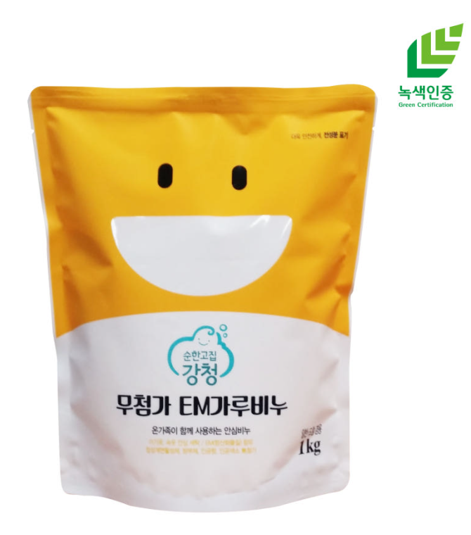 강청 녹색제품 EM 분말 가루 세탁세제1kg 드럼 일반용