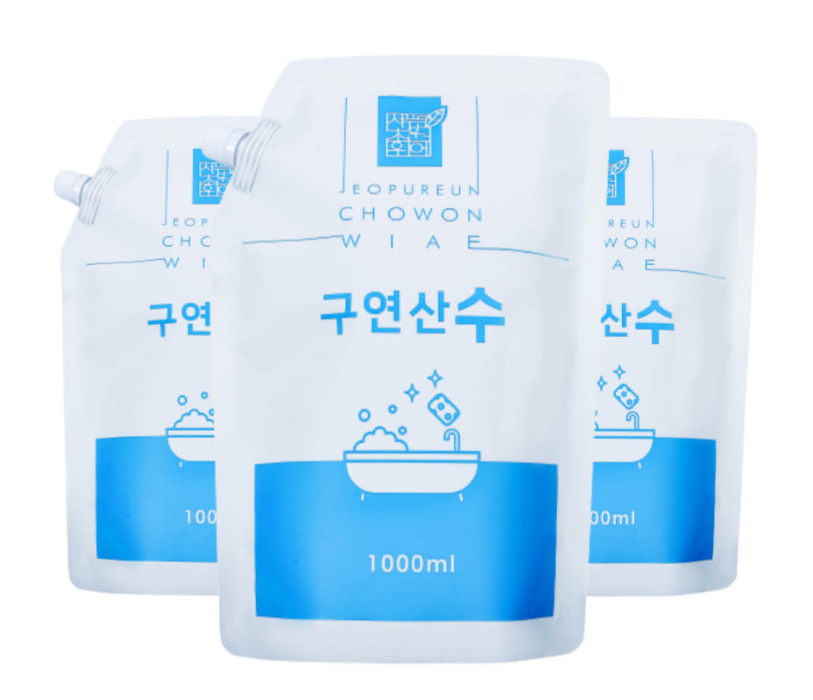 3개입 구연산 1L 프리미엄 대용량 액체 워싱소다 다목적 세정제 섬유유연제