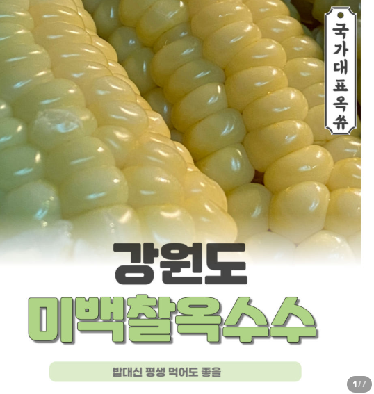 강원도 미백 찰 찐 냉동 옥수수