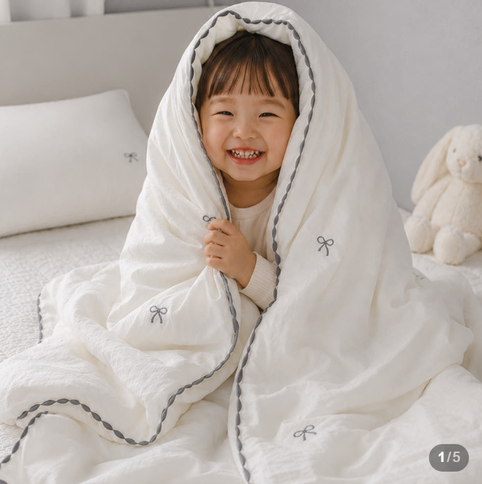 이지텍스 냉감 모달 이불 여름 침구 시원한 모달이 옥수수솜 가벼운 자수 차렵 이불