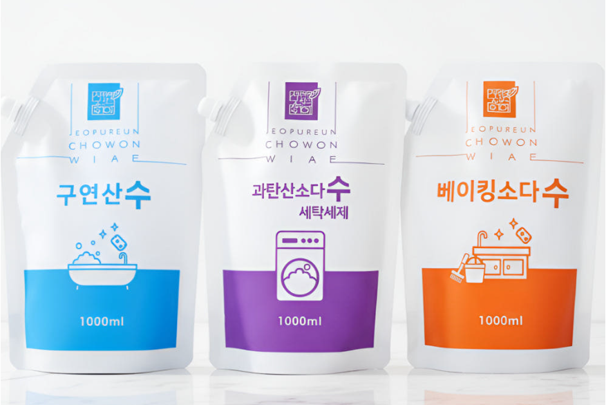 과탄산소다 구연산 베이킹소다 각1000ml 워터 액상형 세트 생분해도99%