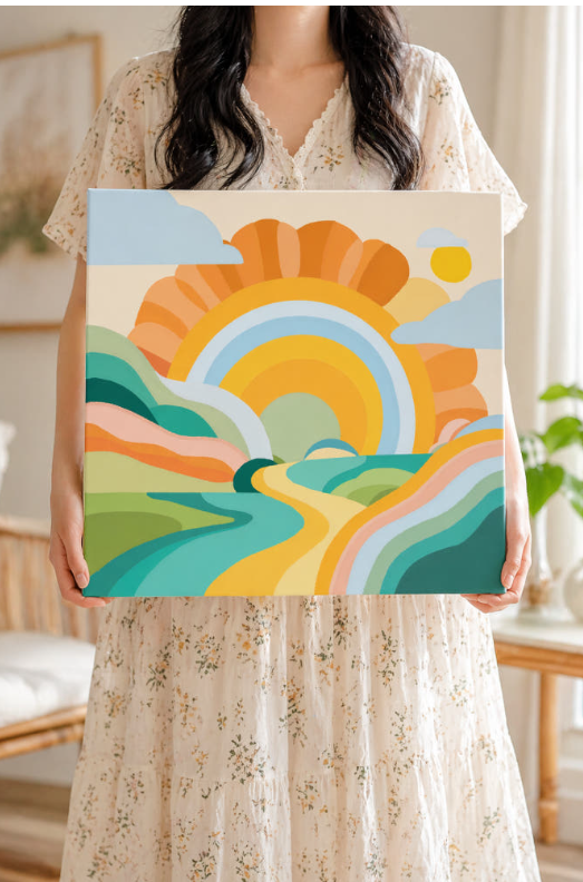 해바라기 그림 인테리어 액자 60x60 거실 현관 개업 선물